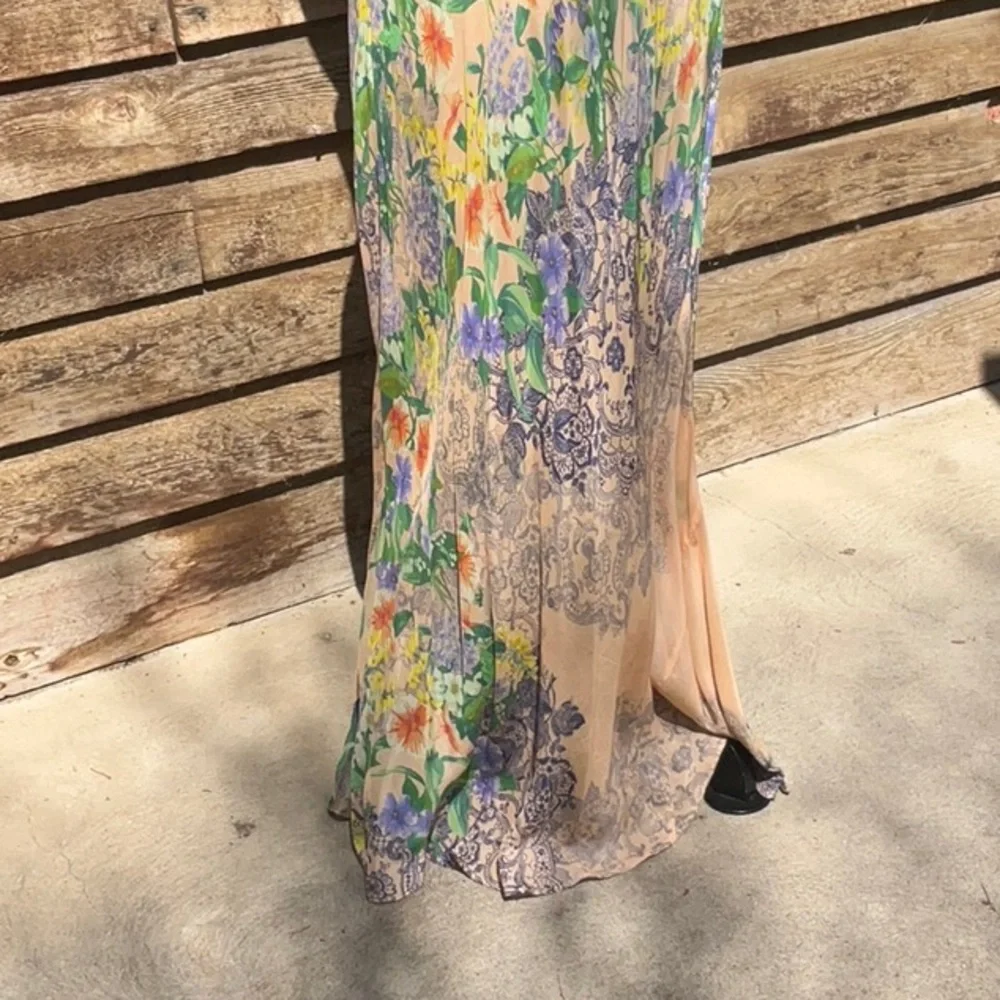 Johnny Was Floral Scoop-Neck Maxi Dress in Yellow, Green & Purple - Picture 5 of 5